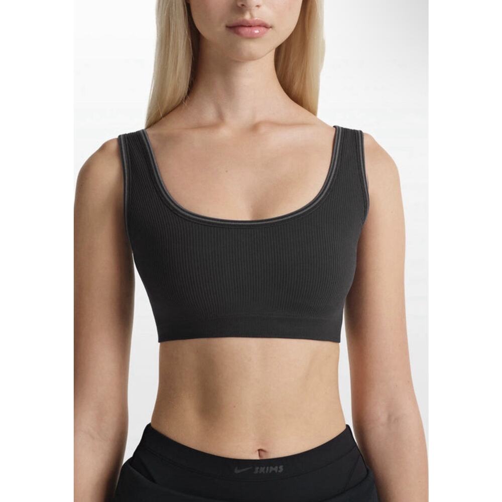 Nike x SKIMS Obsidian Armor Ribbed Seamless Scoop Sports Bra Women’s L NWT